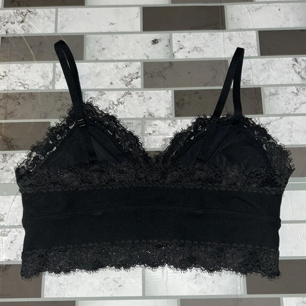 aerie Ribbed Eyelash Lace Trim Longline Bralette - Image 5