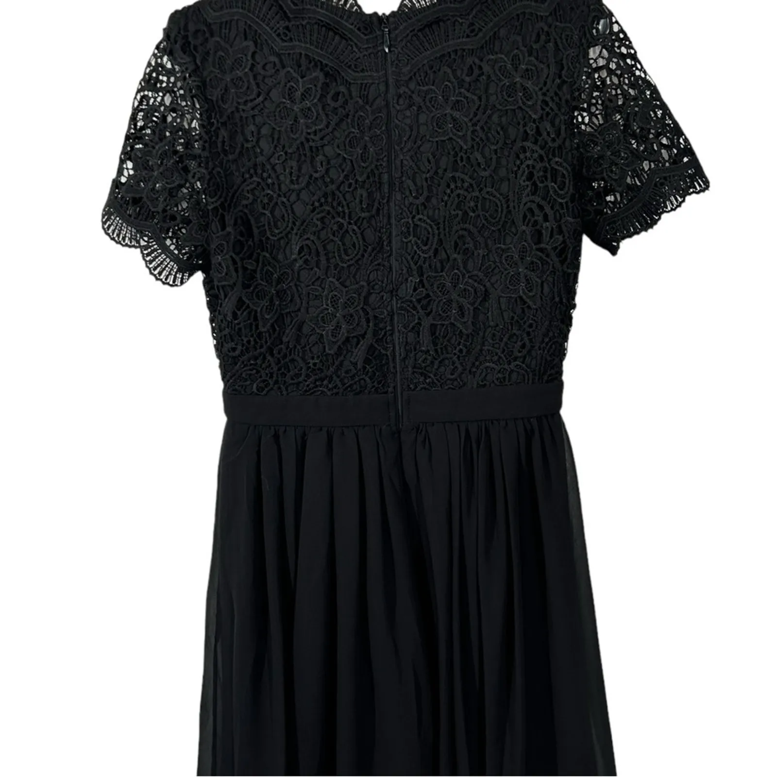 Lulu’s Angel in Disguise Black Lace Mini Skater Dress Size Small - Image 12