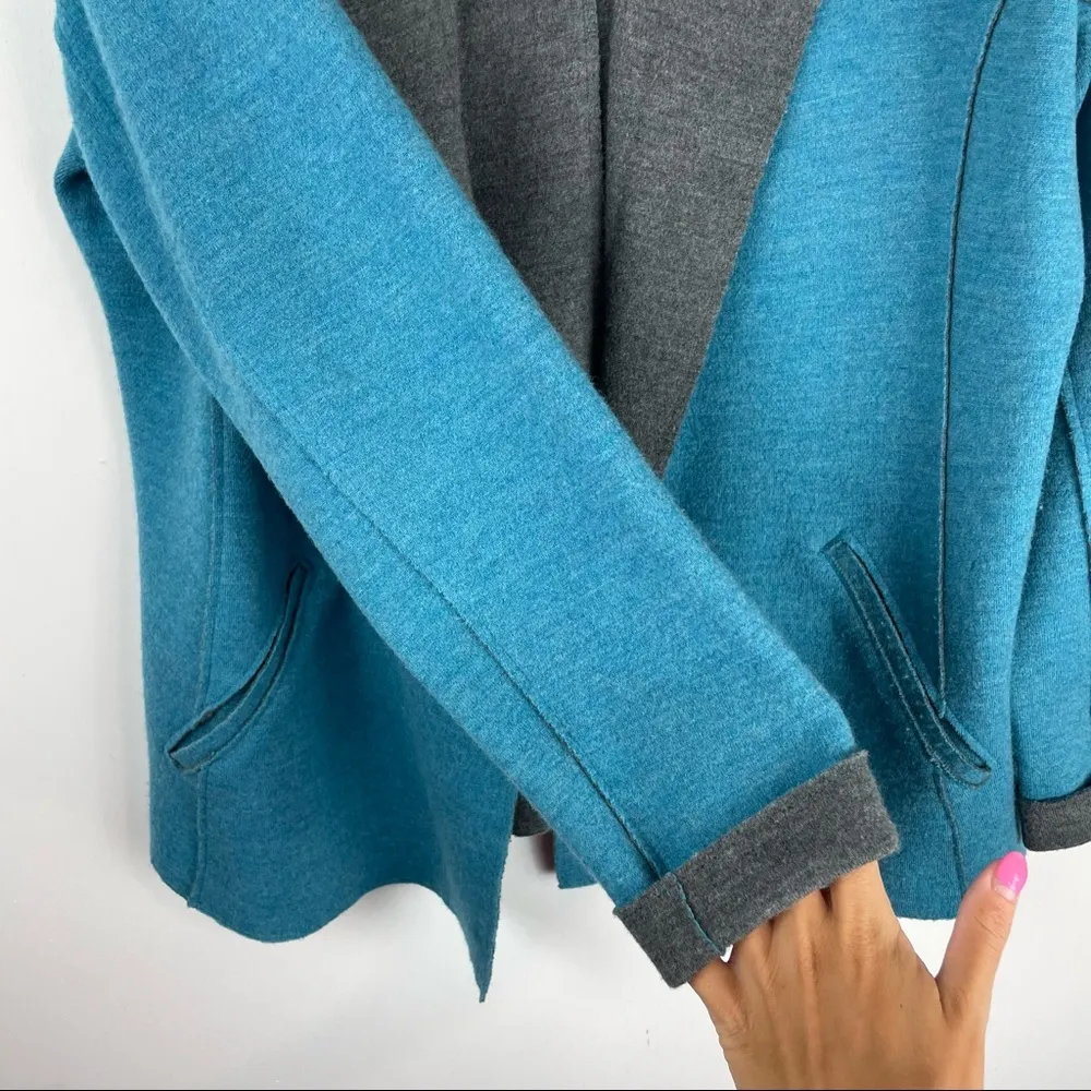 Eileen Fisher Womens Sweater Jacket Shaped Merino Wool Double Knit Sz Large - Image 9