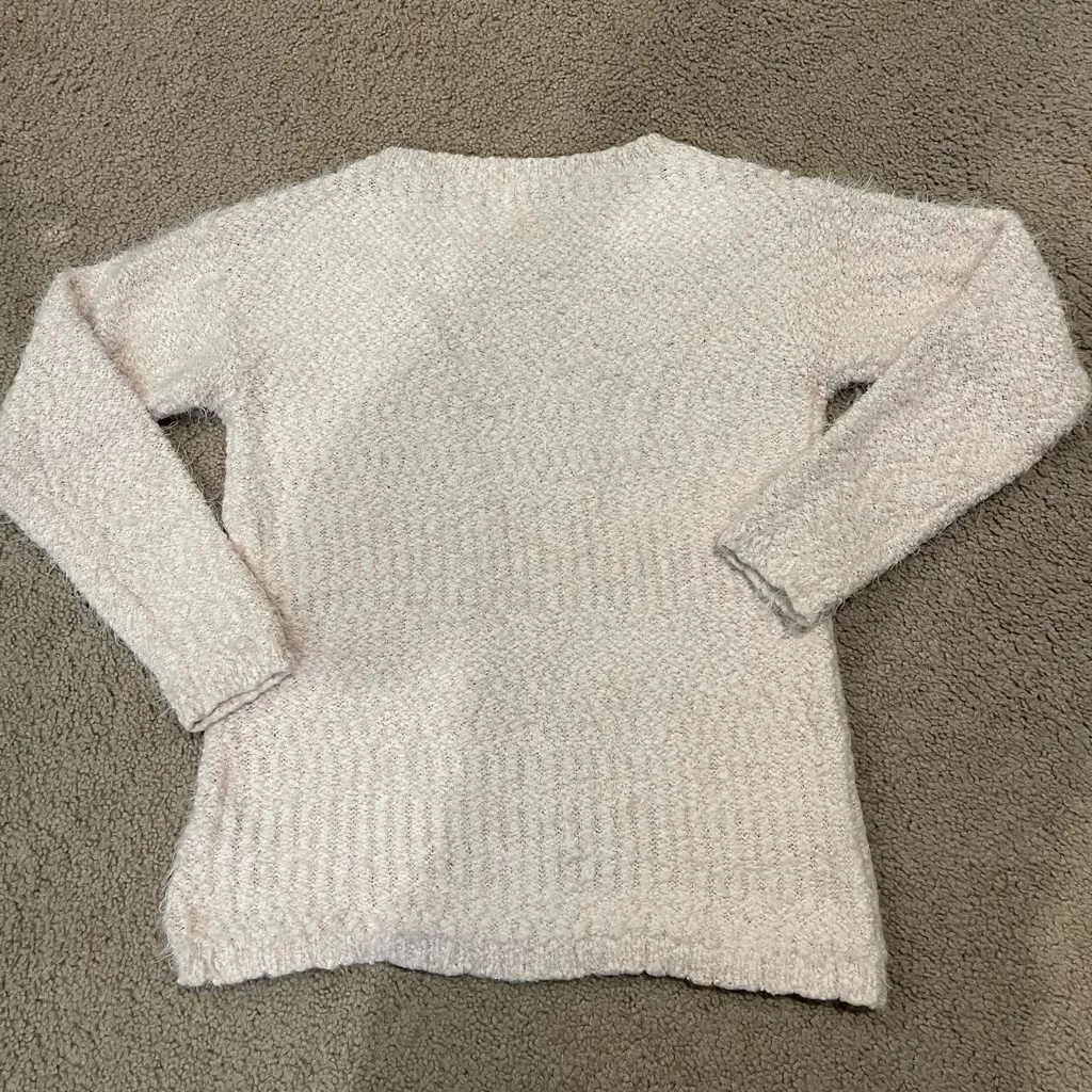 JESSICA SIMPSON Blush Pink Winter Knit Fuzzy Crewneck Sweater - Image 8