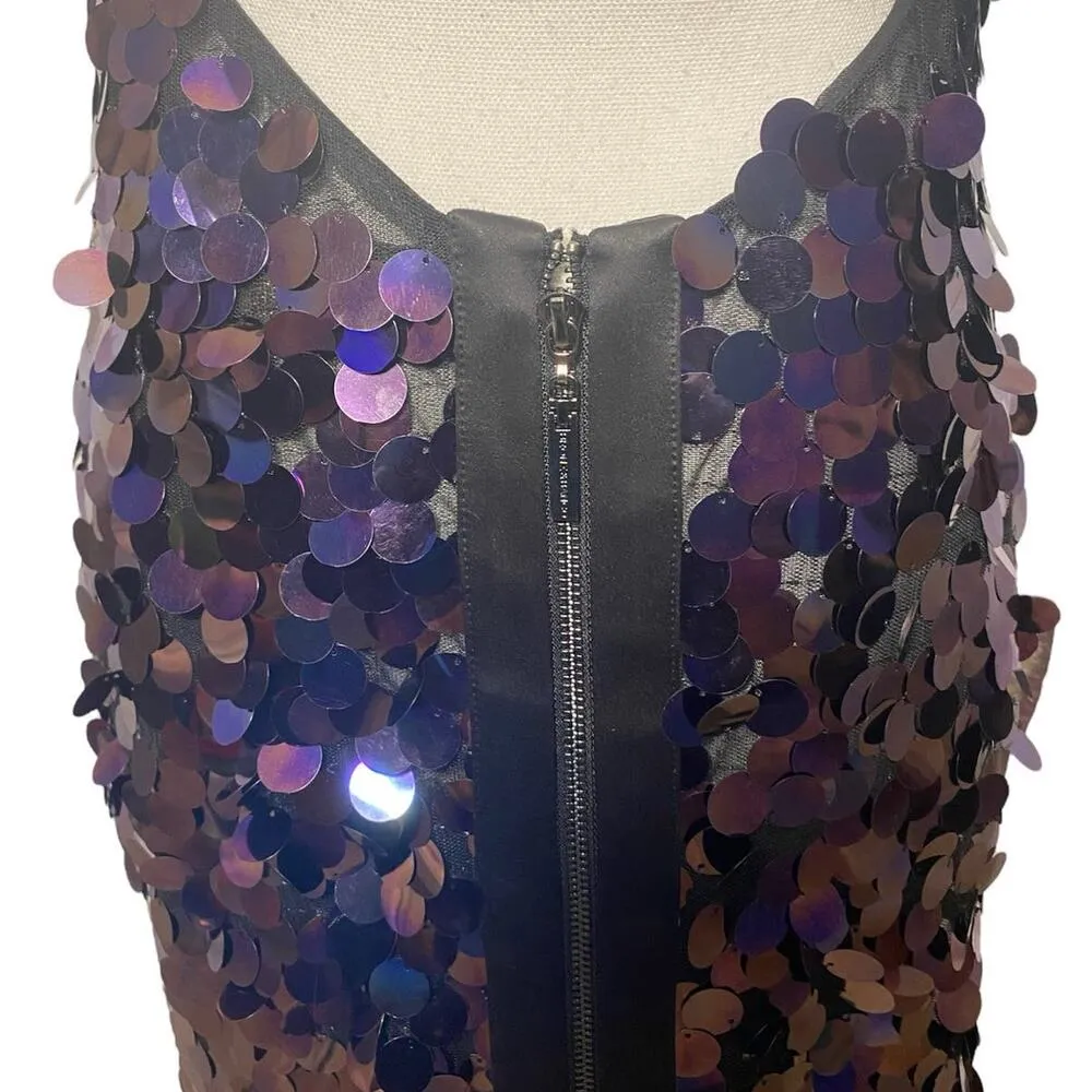 Bronx And Banco Chantal Noir Gown Dress In Black Multi Women's 8 Sequin - Image 8