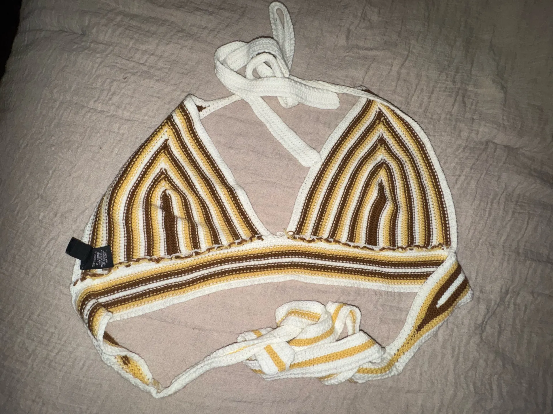 Crochet Knit Halter Bralette  - Image 2