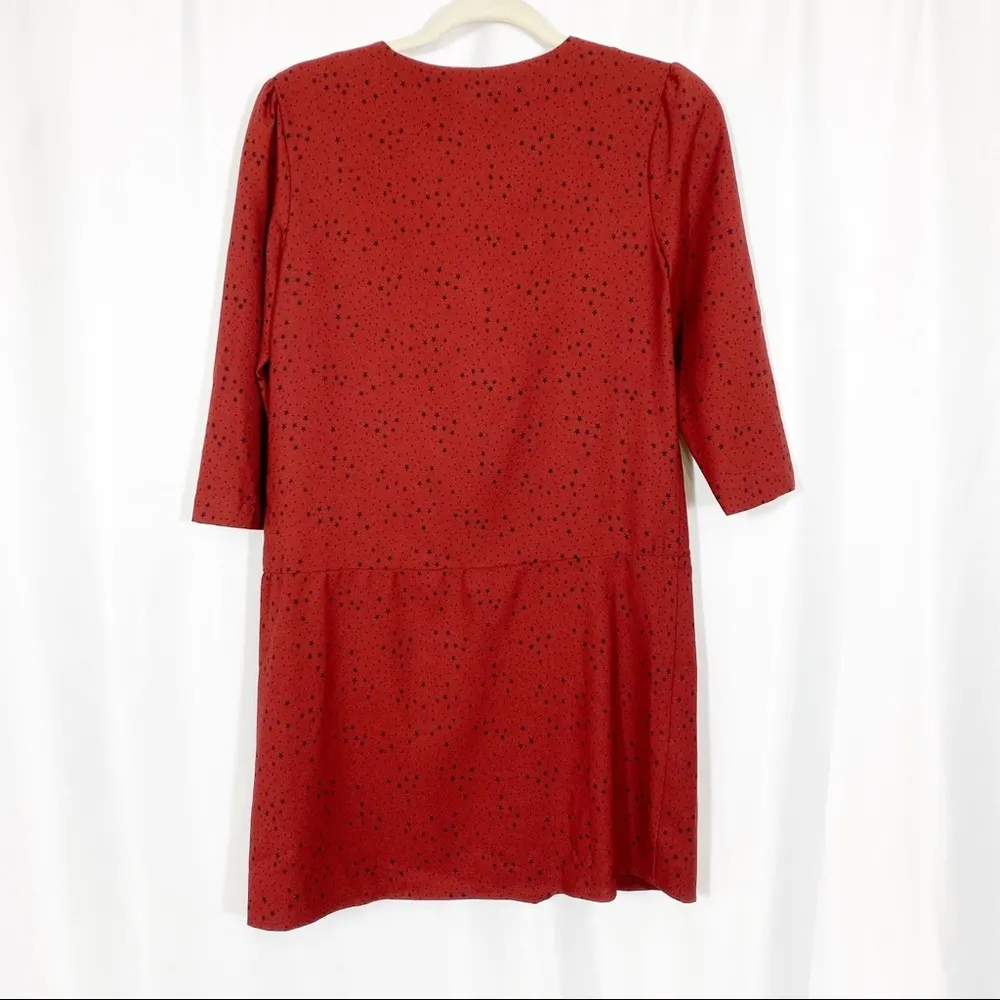 Maison Scotch Chapeau Star Print Mini Dress: Red - Image 3