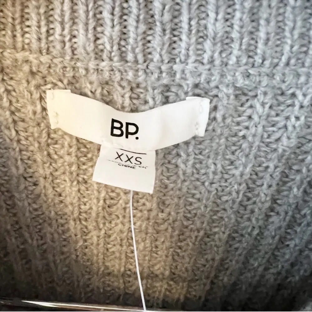 Gray Balloon Long Sleeve Crewneck Sweater Size XXS NEW Nordstrom Ribbed Knit - Image 5