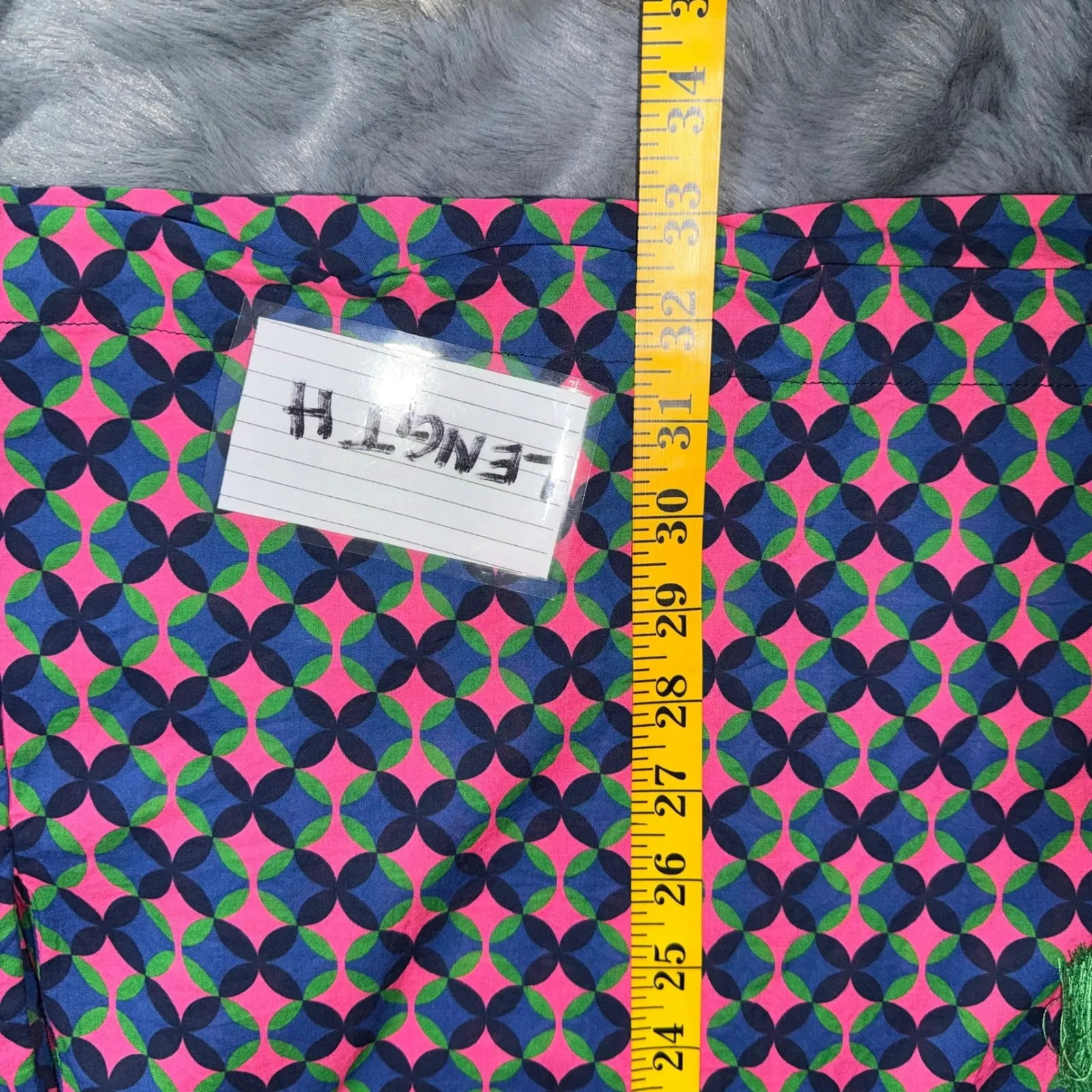 Kate Spade Geometric Print Tunic Swim Cover Up Green Pink Tassel L a Resortwear Size L - Image 10