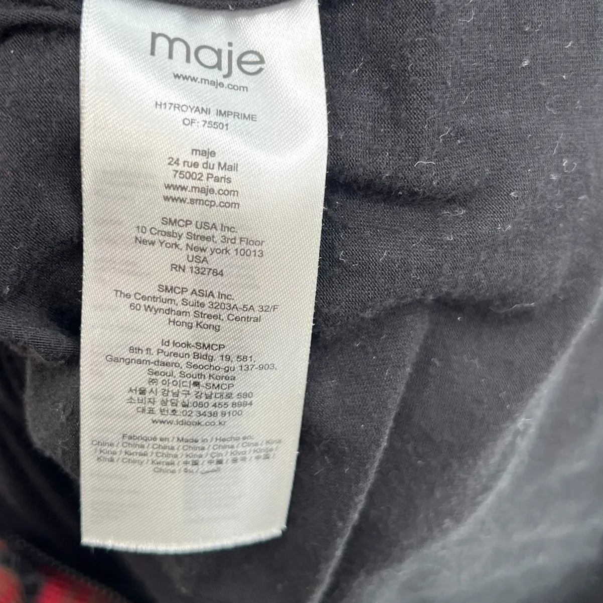 Maje Royani Jacquard‎ Dress Fit & Flare Long Sleeve Red Black Size 1 US Small - Image 16