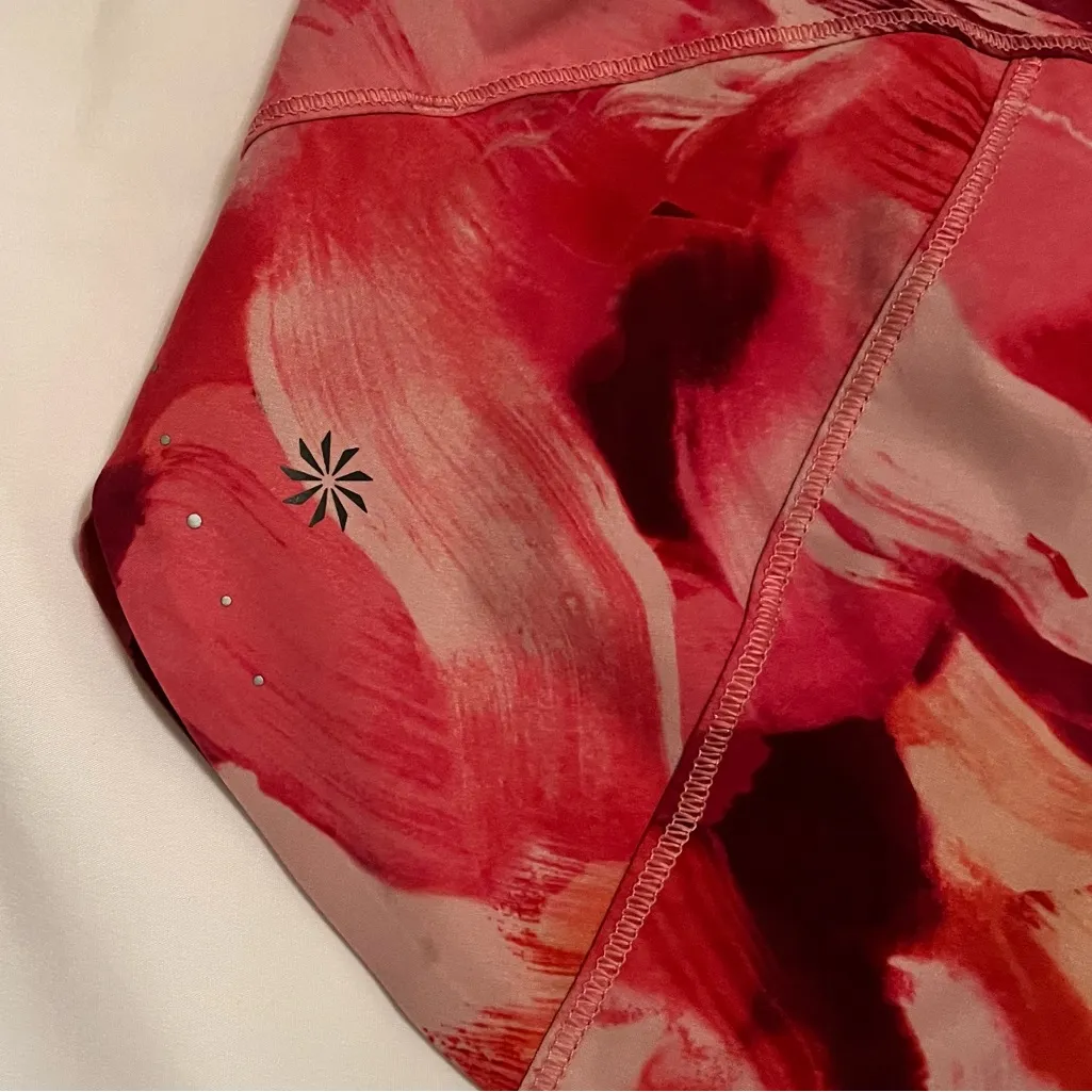 Athleta Printed Run With It 3.5” Short small Painted Energy Coral Pink Floral - Image 9