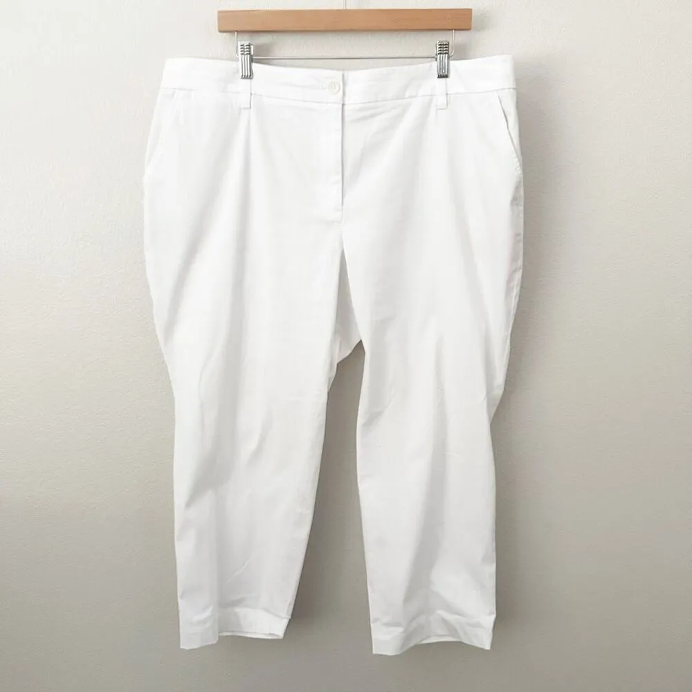 TALBOTS | White The Perfect Chino Curvy Ankle Pants Straight Cut | Size 18W Peti - Image 2