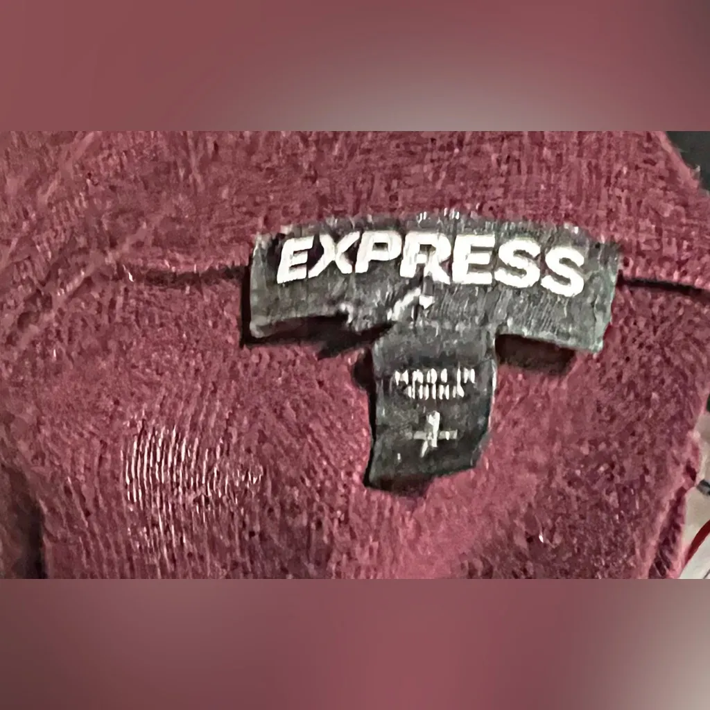 Express Burgundy Open Front Cardigan | Size S - Image 4