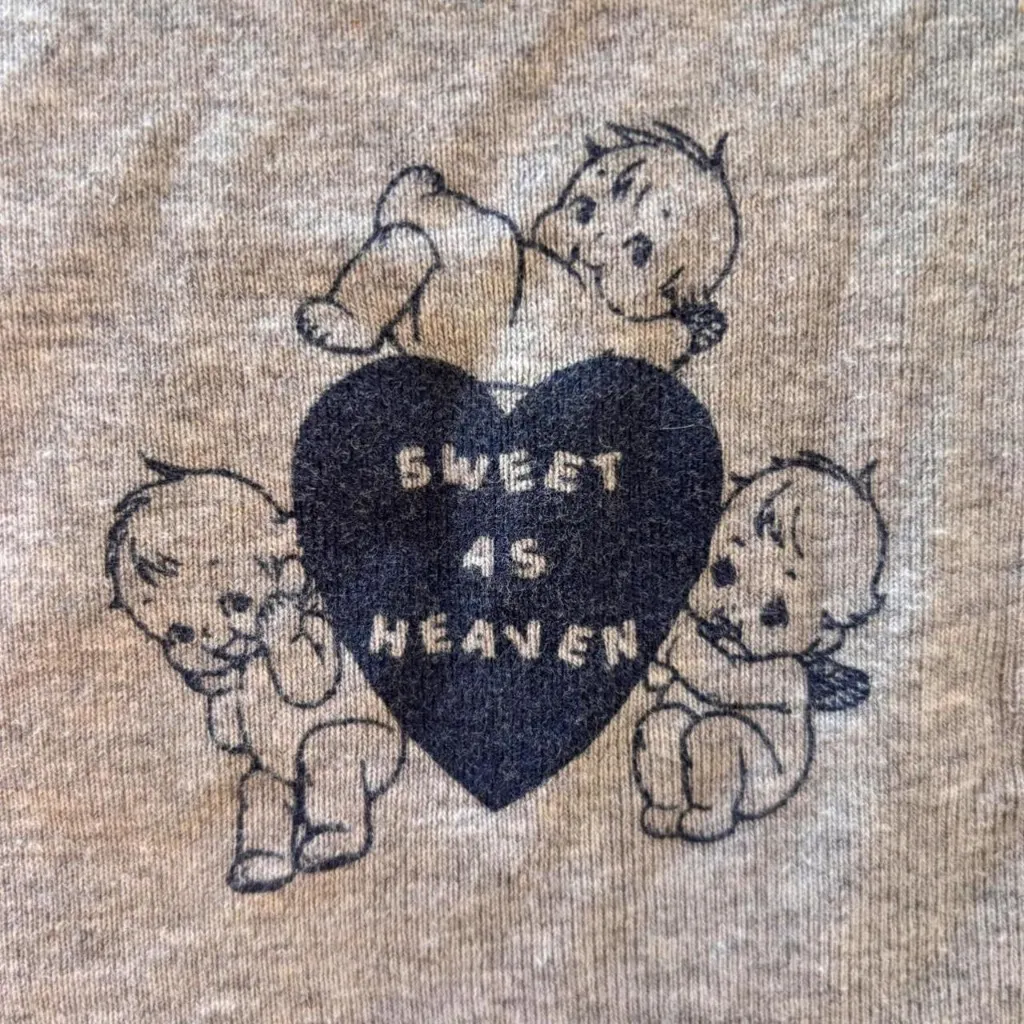 brandy melville sweet as heaven angel baby coquette heart grey cotton tank top - Image 3