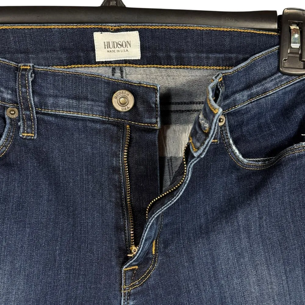 Hudson SZ 30 Nico Super Skinny Jeans Mid-Rise Stretch Zip-Fly Pockets Dark Wash - Image 4