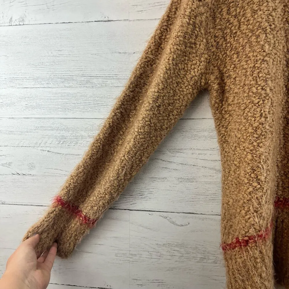 Splendid  Eyelash Knit Tan Long Sleeve Pull Over Sweater Size L - Image 4