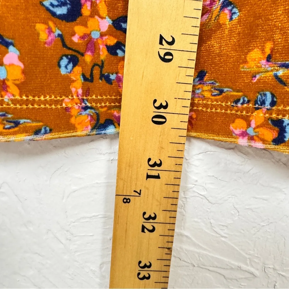 Savage Fenty Orange Velvet Floral Mini Dress Womens 10 Short Sleeve High Neck - Image 6