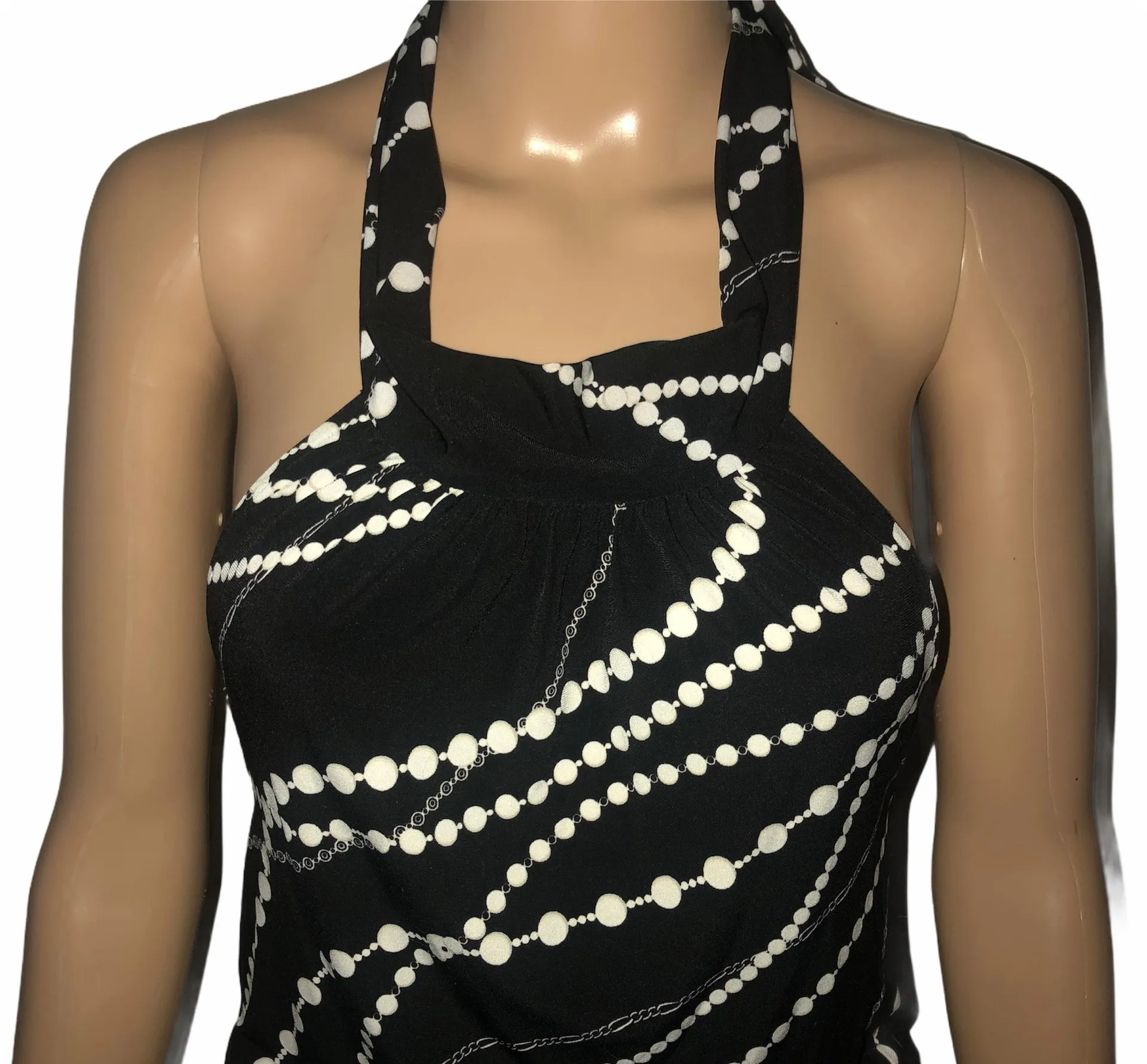 WHBM Pearl Necklace Print Halter Top - Image 4
