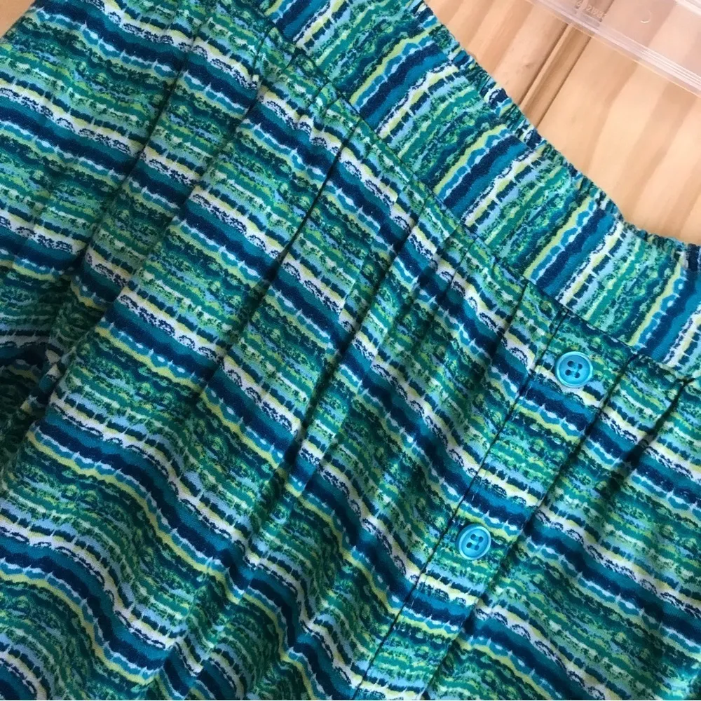 𝅺Mossimo Supply Co. abstract tropical tribal Striped Rayon mini Skirt Size XL - Image 4