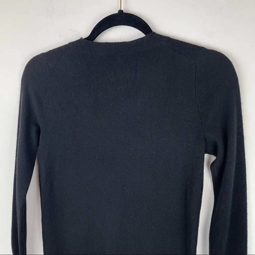 J. Crew Collection Italian Cashmere Vneck Sweater Sz XXS-XS Black - Image 13