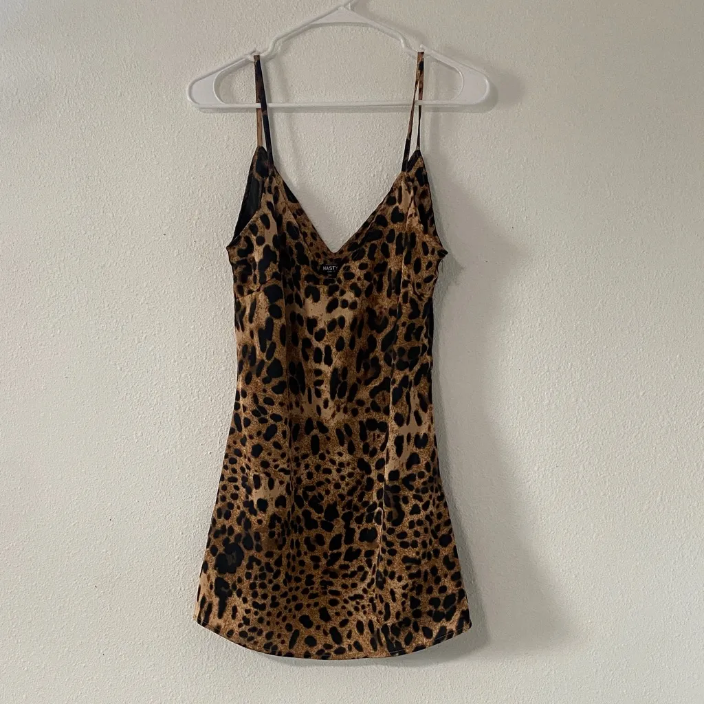 Nasty Gal Brown Leopard Mini Dress - Image 2