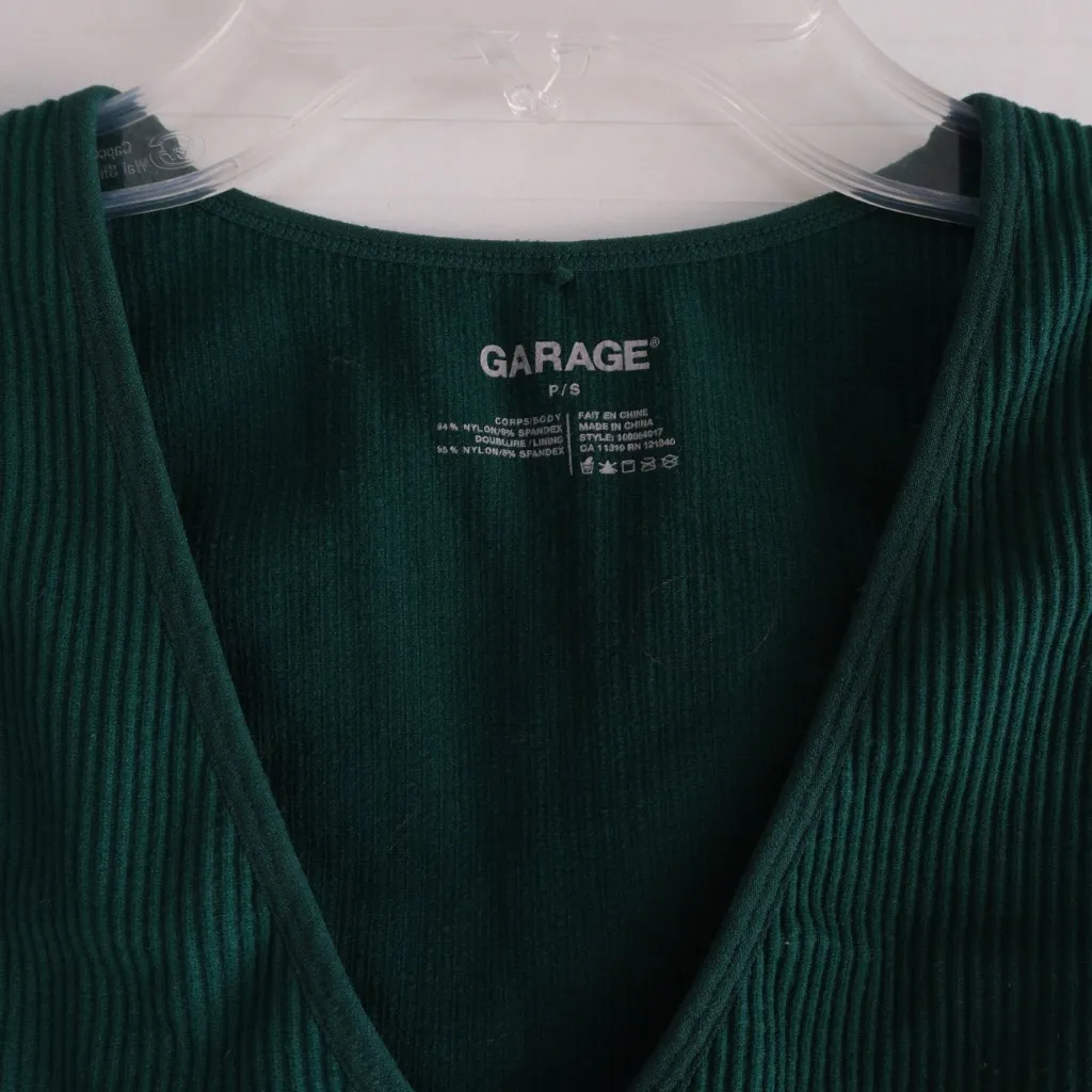Garage Green Ribbed Crop Top - Image 4