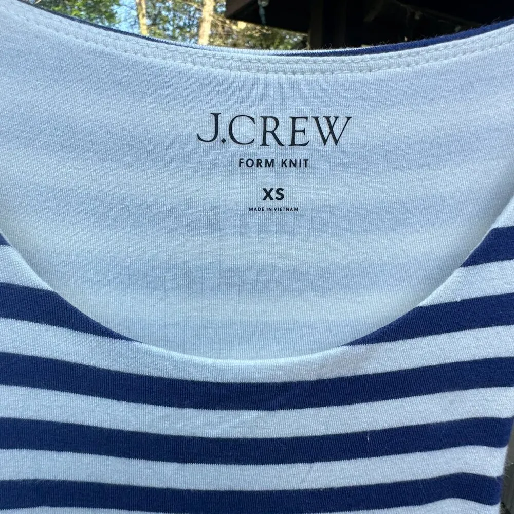 XS NWT JCrew Dress Blue and White Form Knit Striped  Maxi Dress - Image 3