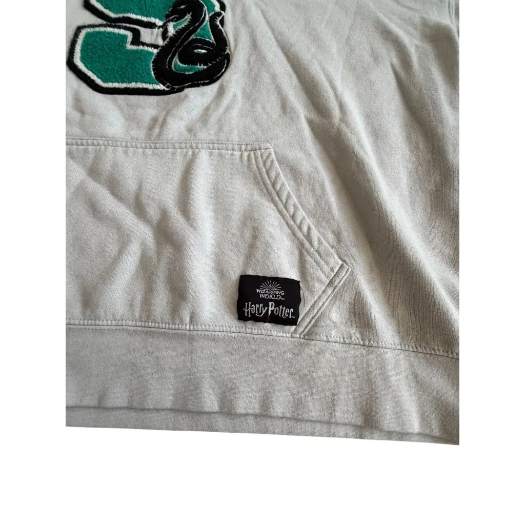 WIZARDING WORLD OF HARRY POTTER Slytherin Hoodie Sweatshirt Size Large Gray - Image 6