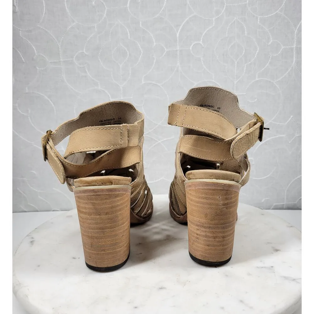 Freebird by Steven Bongo Sandals Womens 10 Taupe Leather Suede Gladiator Strappy - Image 11