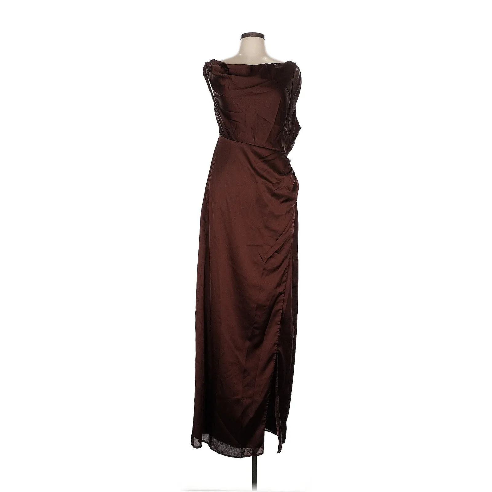 Show Me Your Mumu Jodie Dress in Chocolate Luxe Satin L - Image 4