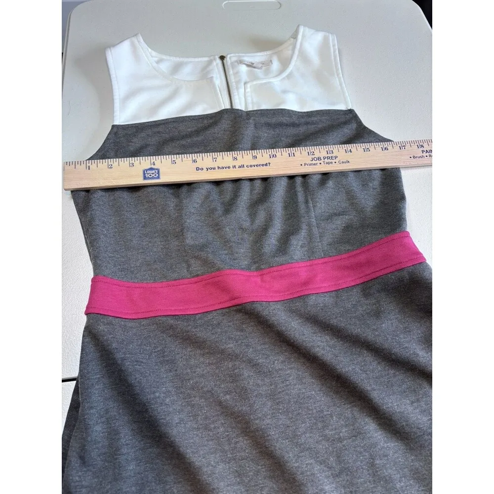 41 Hawthorn Sloane Colorblock Ponte Sheath Gray,White and Pink Dress Size M Size M - Image 5