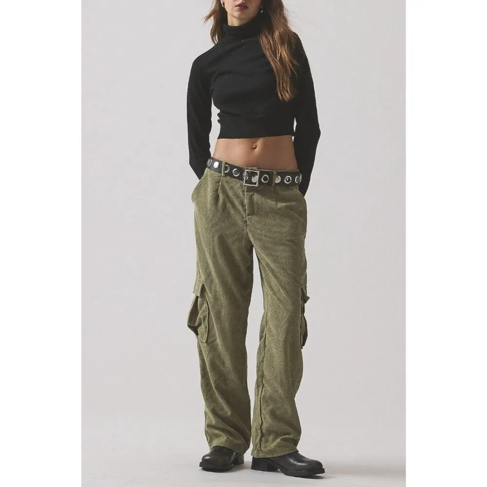 superdown Willow Cargo Pants in Army Green Small New Womens Corduroy Trousers - Image 9