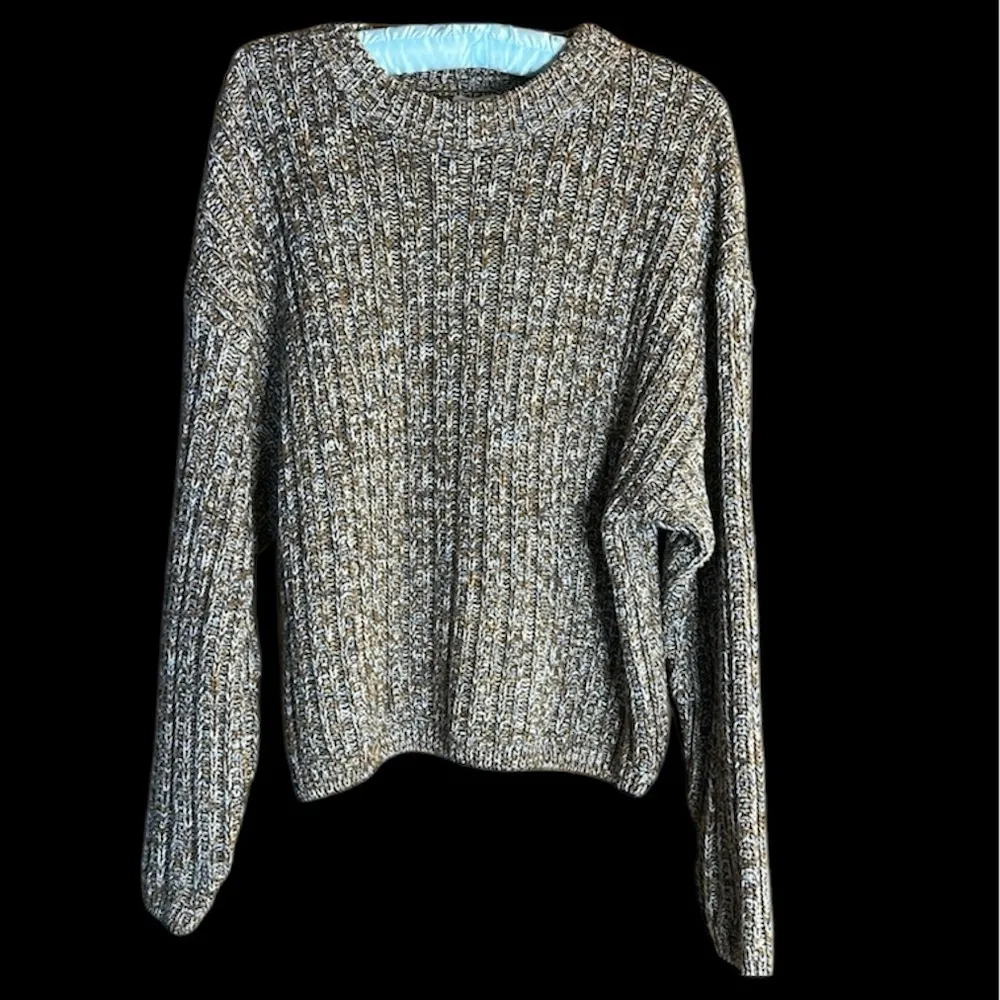 Universal Thread Brown, Cream & Gray Knit Pullover Sweater - Image 4
