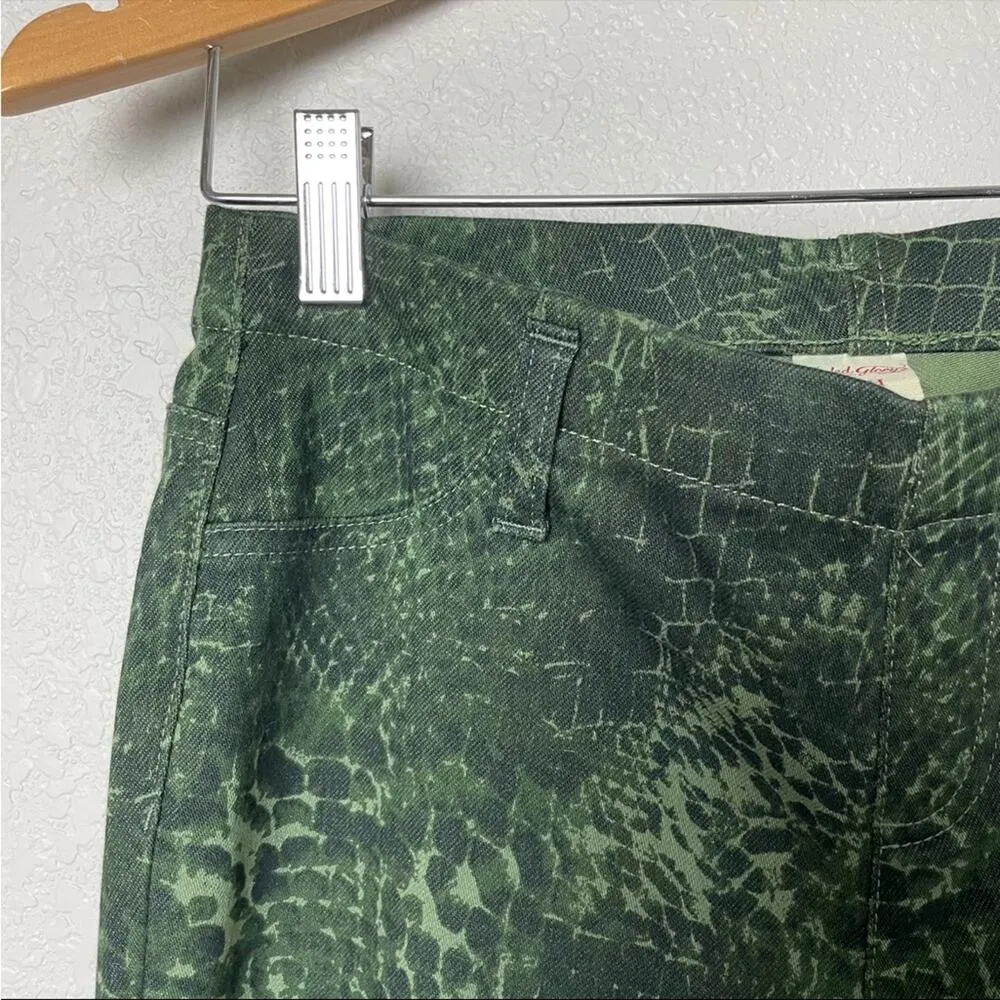 FADED GLORY Olive Green Reptile Print Skinny Leggings Size S - Image 4