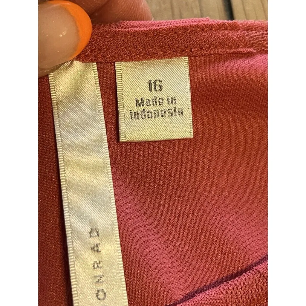 LC Lauren Conrad‎ Dress Womens Size 16 Pink Fit&Flare Polka Dot Size Zip - Image 4