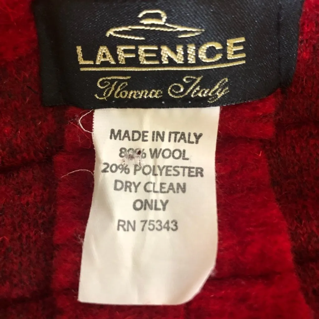 La Fenice Florence Wool Felt Wool Hat Emily in Paris Floral Appliqué Deep Red OS - Image 6