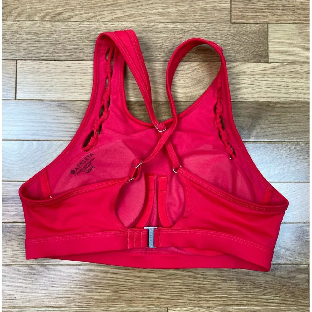 Athleta Red Underwire Sports Bra 34 B/C - Image 4