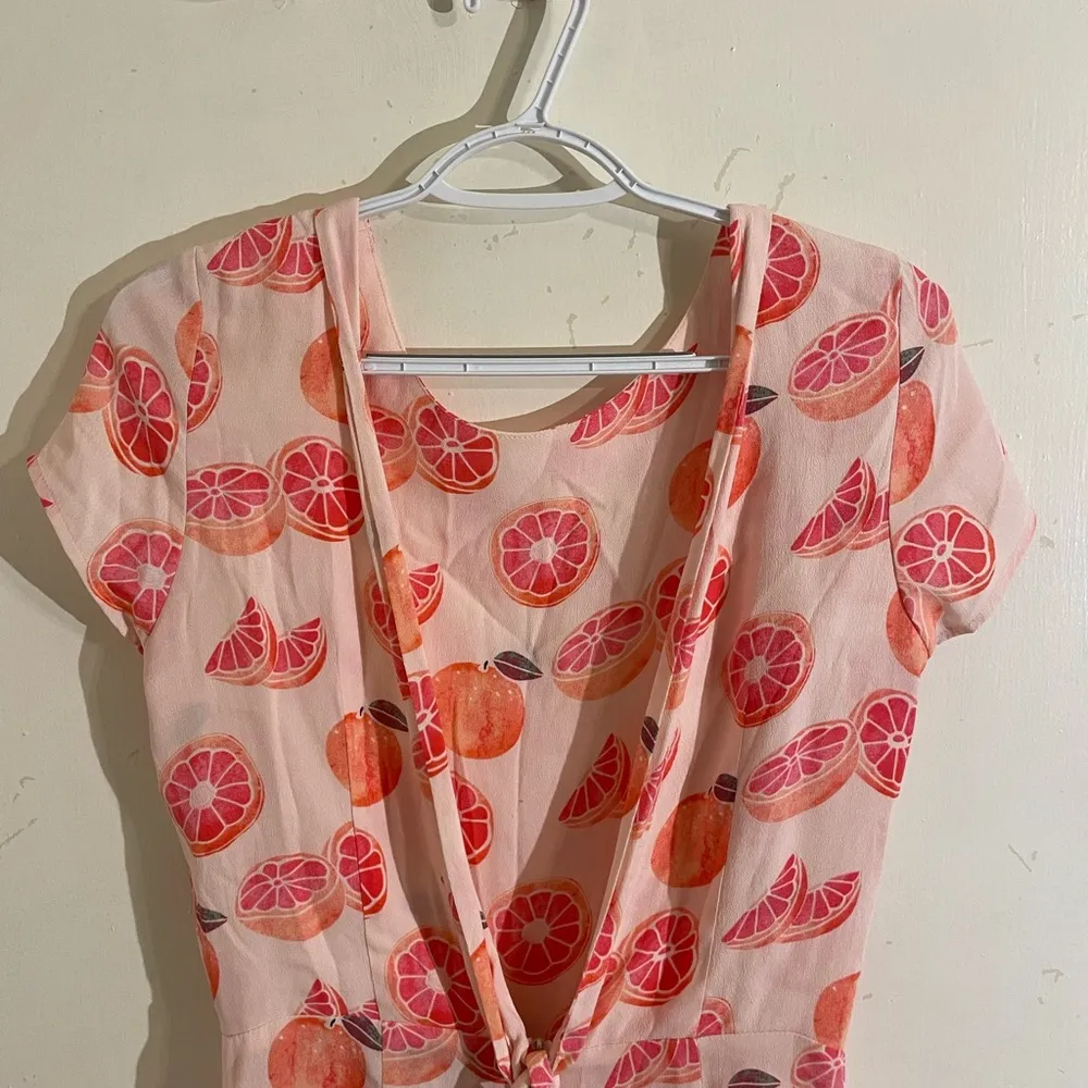 Wildfox Couture Grape Fruit Print Pink Romper w/ Low Back  & Front Pockets - Image 10