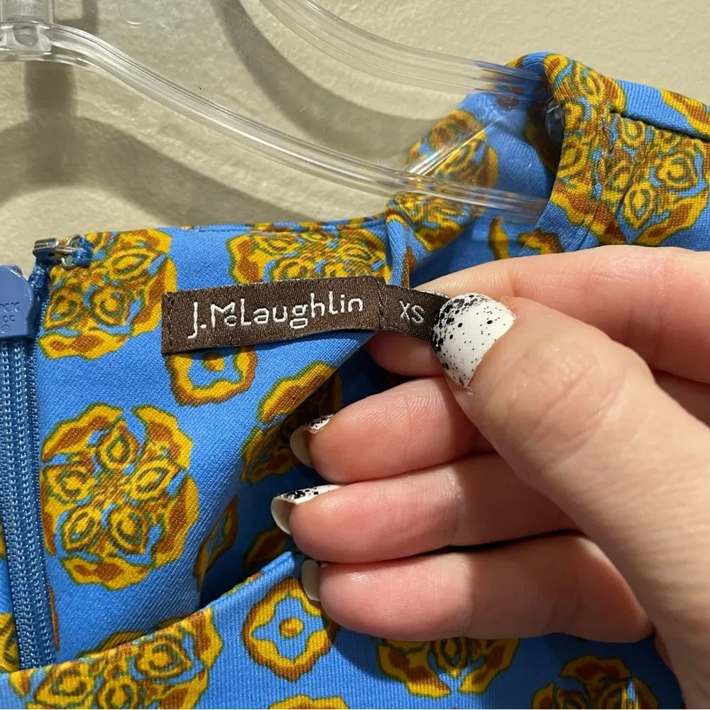 J. McLaughlin medallion floral printed Catalina cloth tulip dress Size XS - Image 6