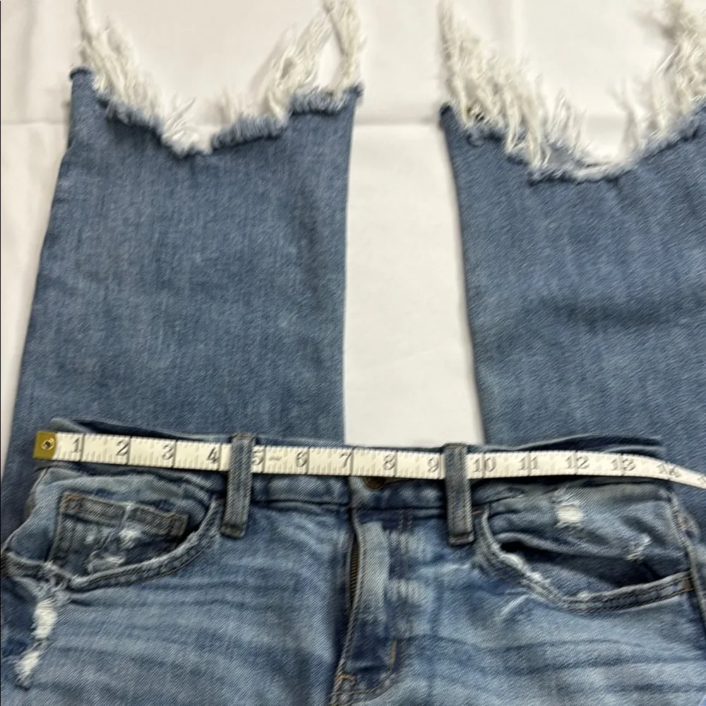 Willow + Root Blue Cropped Ankle Jeans with Distressed Hem - Image 6