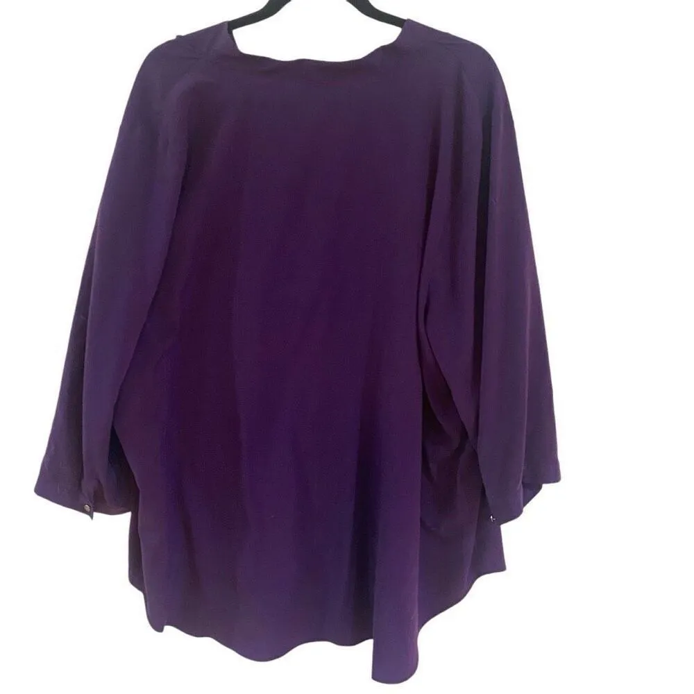 Jaclyn Smith  size 3XL purple zip front blouse - Image 2