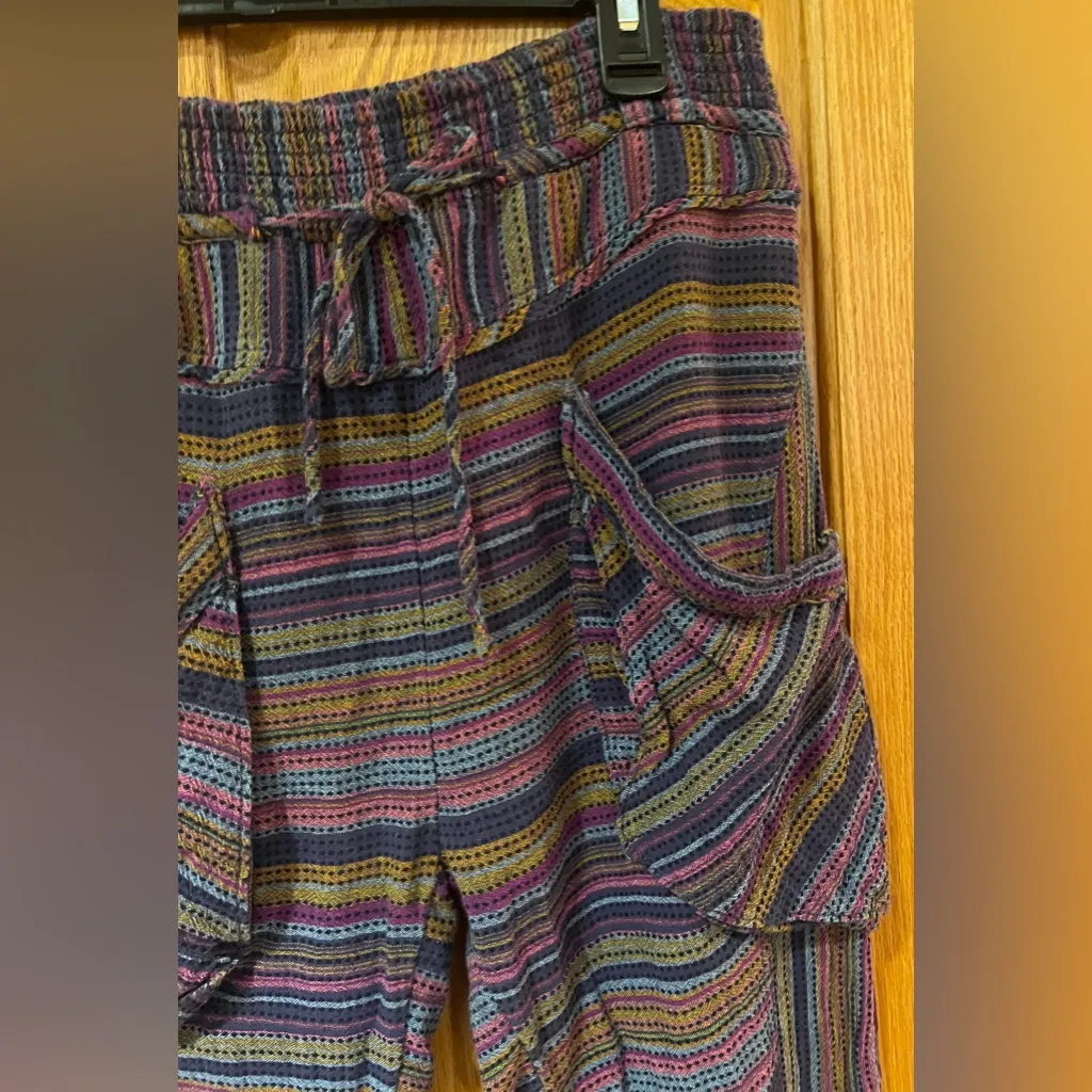 Free People Sweet Escape High Waist Harem Woven‎ Striped Pants Pouch Pockets XS - Image 6