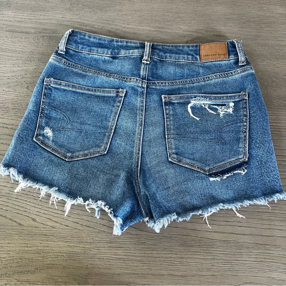 American Eagle Outfitters Blue Distressed Jean Shorts - Image 8