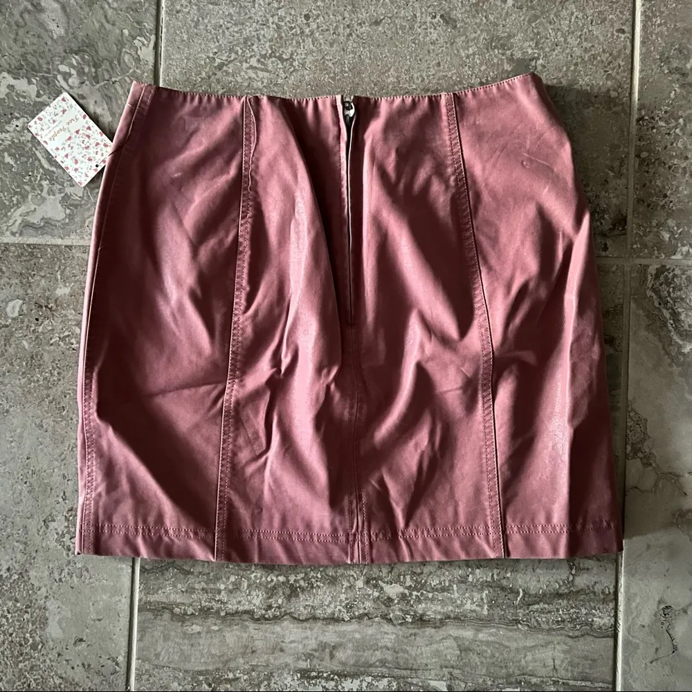 Free People Mini Skirt Modern Femme Vegan Leather Size 10 New with Tag - Image 12