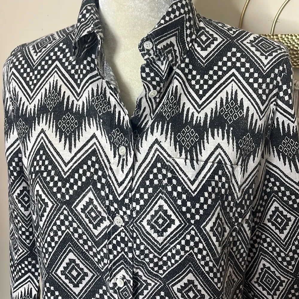 J.crew • boy fit diamond ikat linen shirt - Image 5