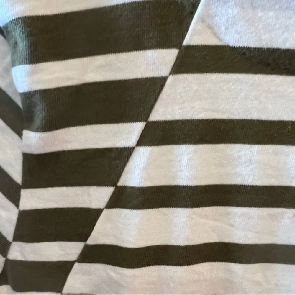 J.Crew 365 long sleeve olive green and white striped 100% cotton dress size XS - Image 4