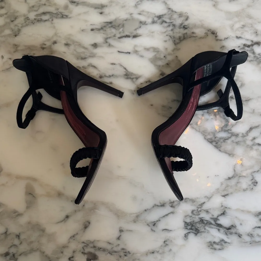 EUC Reiss Linette Black Satin Strap Heels Sz 38 - Image 3