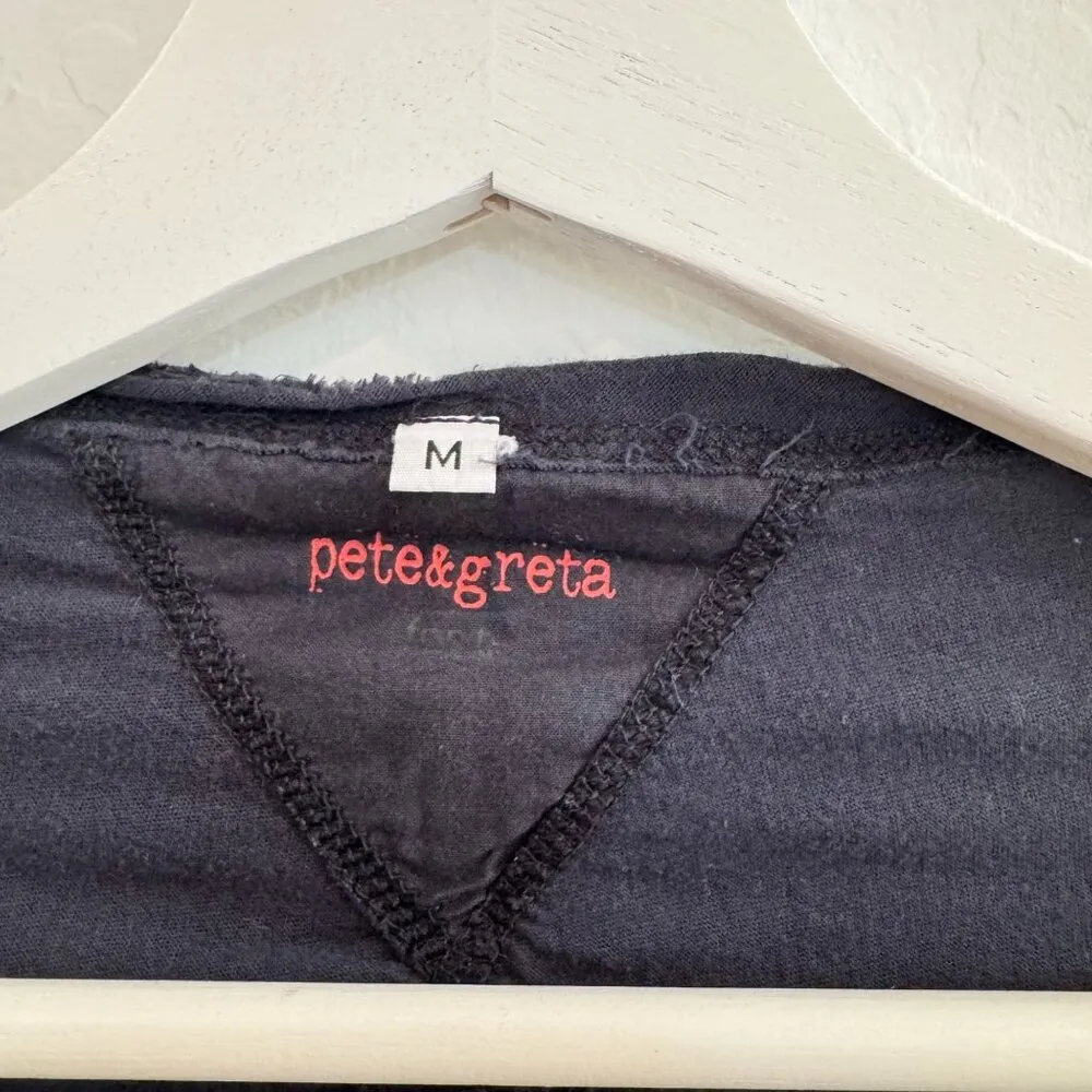 Pete & Greta Open Front Cardigan Top Johnny Was in Faded Black Boho Size Medium - Image 5