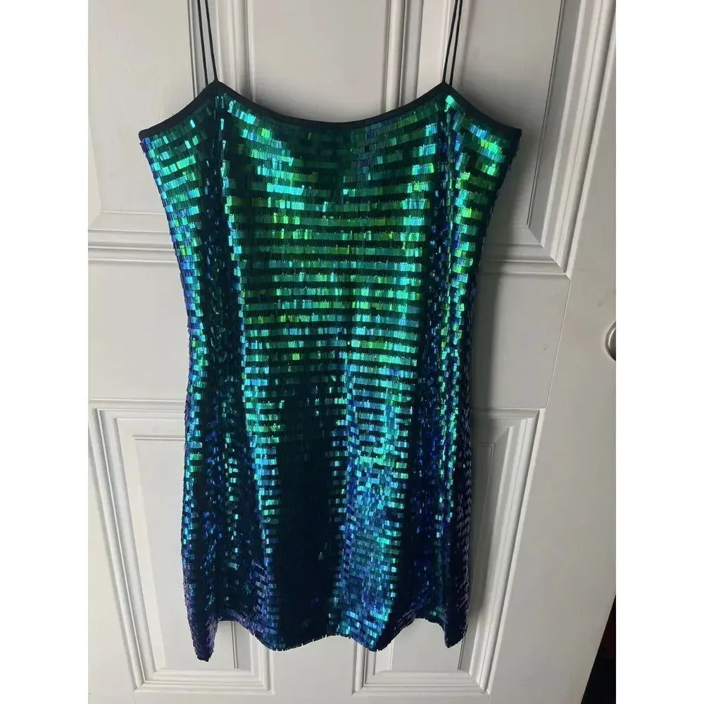 Stine Goya Acanthus Sequin Mini Dress Medium New With Tags Colorful Woman’s Green - Image 10