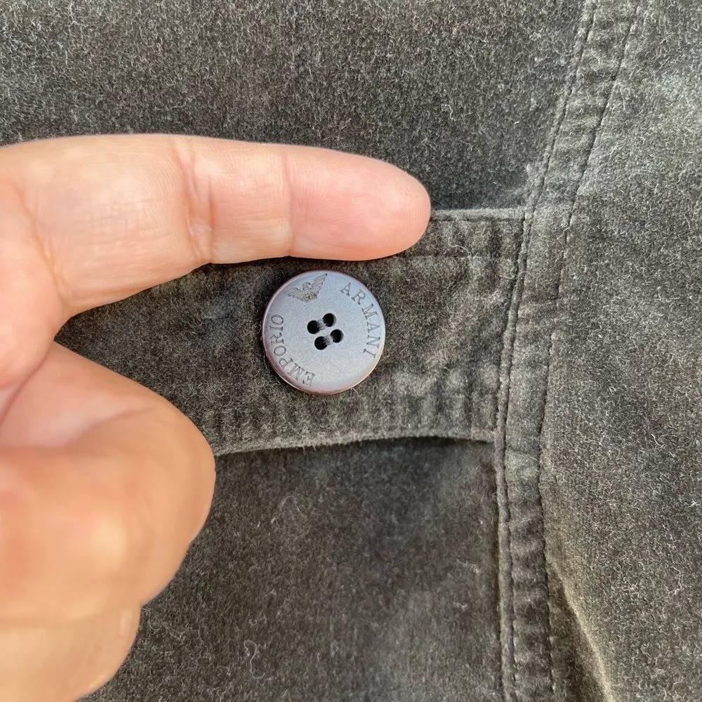 Emporio armani green velvet military jacket Sz 42 - Image 13