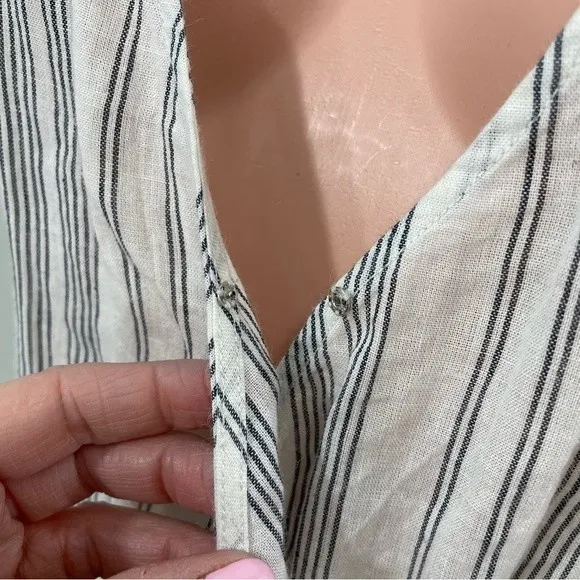 Dolce Vita‎ Striped Sleeveless Romper Size LARGE Blue White - Image 6