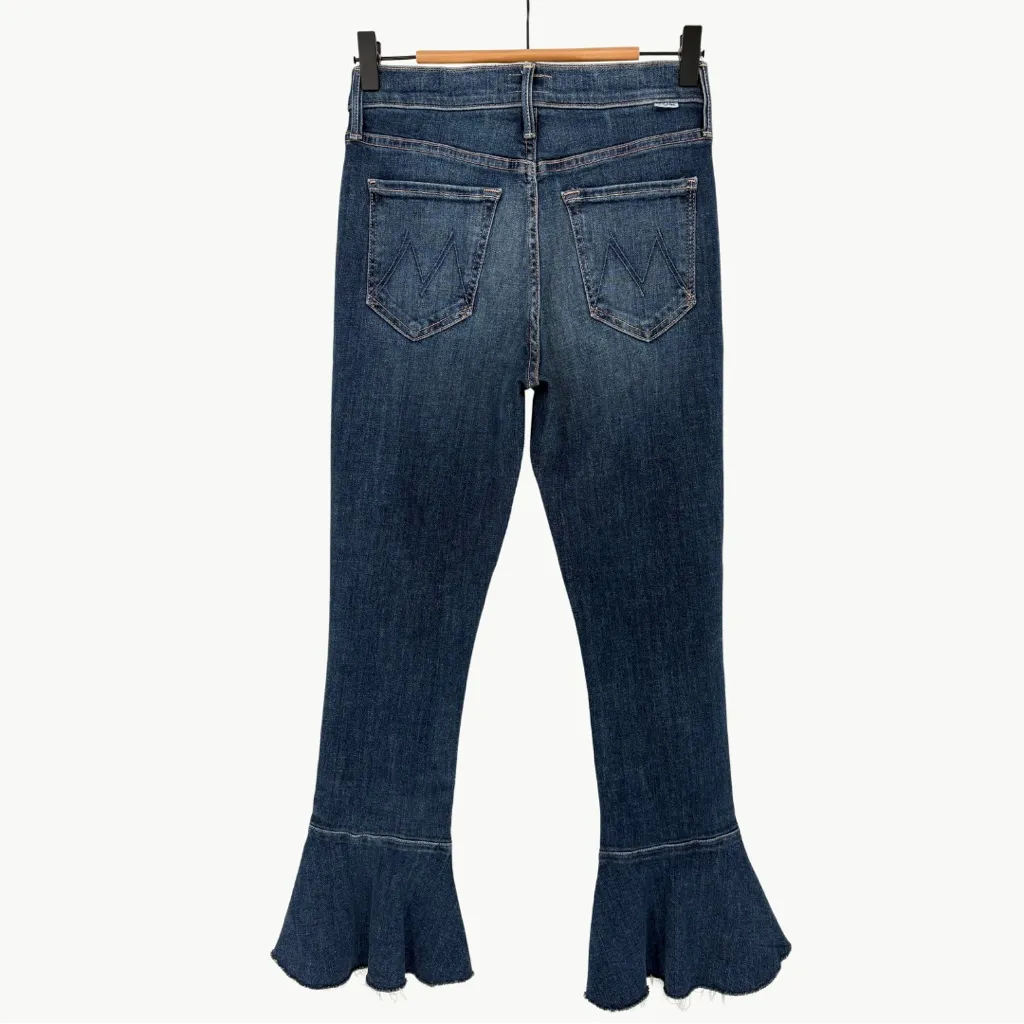 MOTHER The Cha Cha Fray High Rise Crop Jeans in Girl Crush | Sz 27 | Medium Wash Blue - Image 4