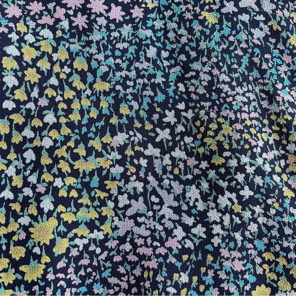 Lulus Off the Shoulder Flutter Dress Navy Blue Floral Print XSmall Flowy peasant Size XS - Image 6