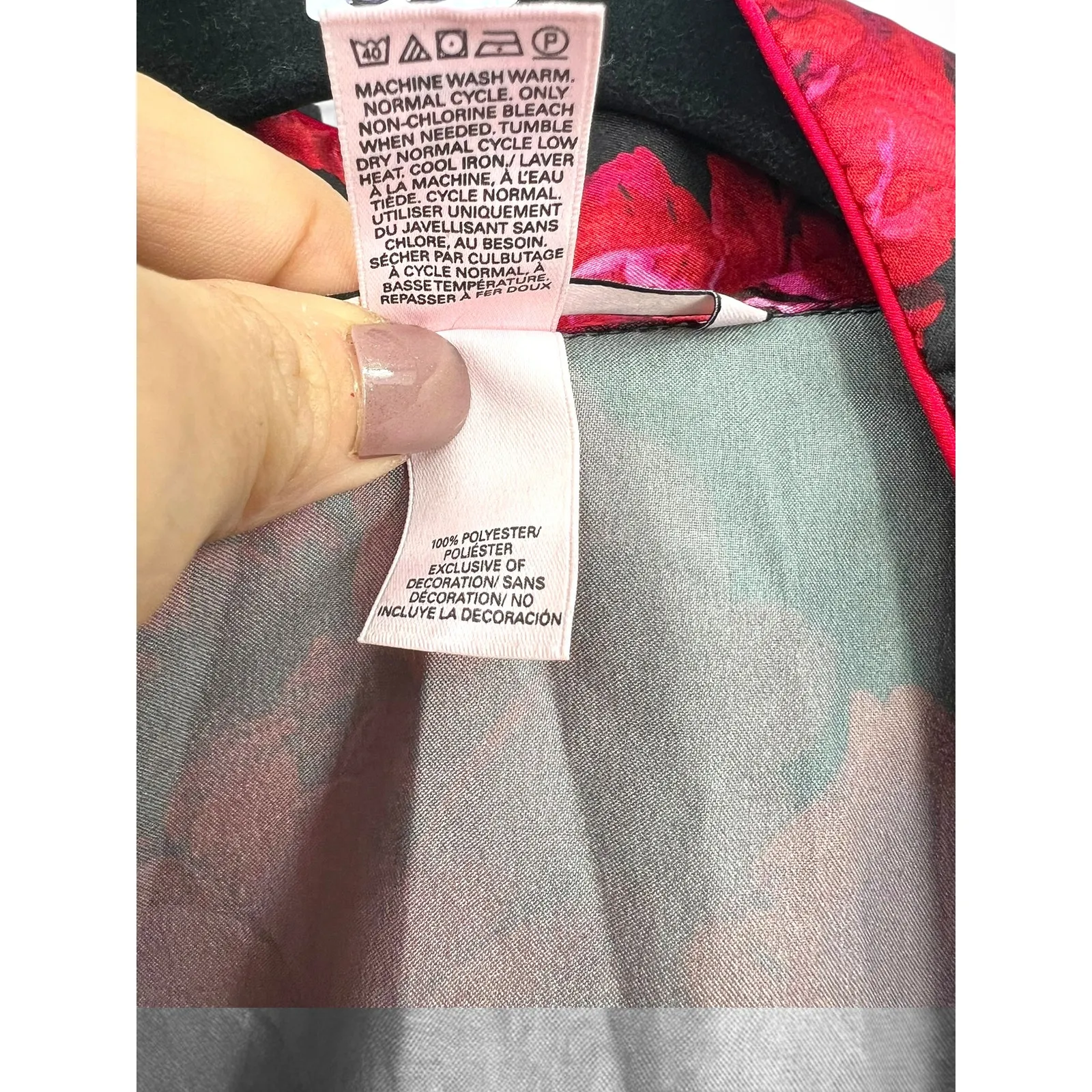 VICTORIA'S Secret M Pj's Pajama Set Satin Shorts Top Dark Floral Women Sleepwear - Image 5